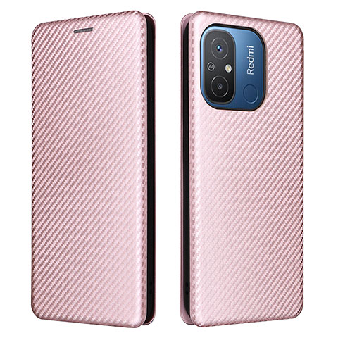 Funda de Cuero Cartera con Soporte Carcasa L06Z para Xiaomi Redmi 12C 4G Oro Rosa