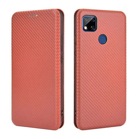 Funda de Cuero Cartera con Soporte Carcasa L06Z para Xiaomi Redmi 9 Activ Marron