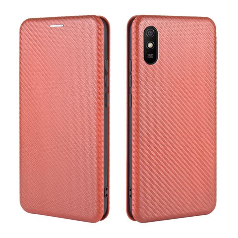 Funda de Cuero Cartera con Soporte Carcasa L06Z para Xiaomi Redmi 9AT Marron