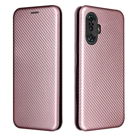 Funda de Cuero Cartera con Soporte Carcasa L06Z para Xiaomi Redmi K40 Gaming 5G Oro Rosa