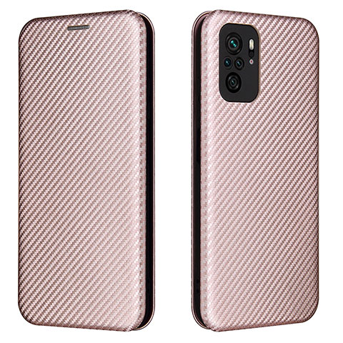 Funda de Cuero Cartera con Soporte Carcasa L06Z para Xiaomi Redmi Note 10 4G Oro Rosa