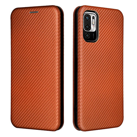 Funda de Cuero Cartera con Soporte Carcasa L06Z para Xiaomi Redmi Note 10 JE 5G Marron