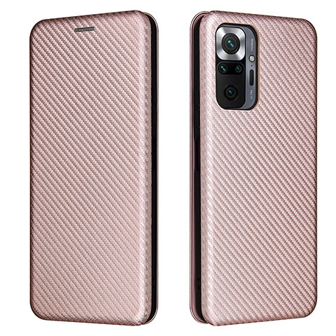 Funda de Cuero Cartera con Soporte Carcasa L06Z para Xiaomi Redmi Note 10 Pro 4G Oro Rosa