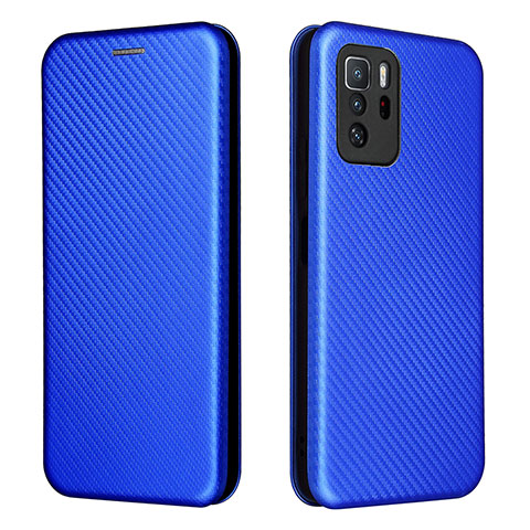 Funda de Cuero Cartera con Soporte Carcasa L06Z para Xiaomi Redmi Note 10 Pro 5G Azul