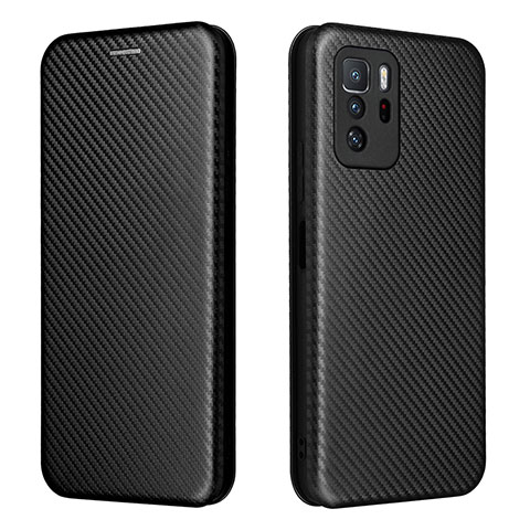 Funda de Cuero Cartera con Soporte Carcasa L06Z para Xiaomi Redmi Note 10 Pro 5G Negro