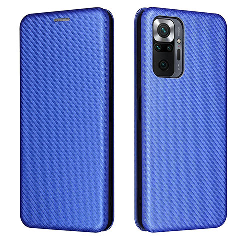 Funda de Cuero Cartera con Soporte Carcasa L06Z para Xiaomi Redmi Note 10 Pro Max Azul