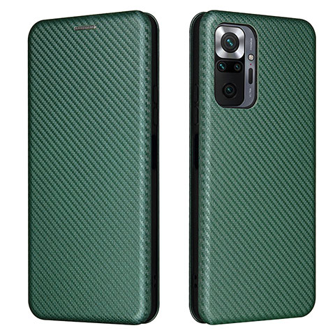 Funda de Cuero Cartera con Soporte Carcasa L06Z para Xiaomi Redmi Note 10 Pro Max Verde