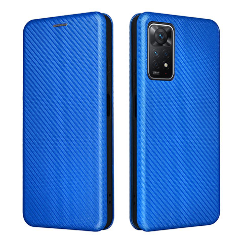 Funda de Cuero Cartera con Soporte Carcasa L06Z para Xiaomi Redmi Note 11 Pro 5G Azul