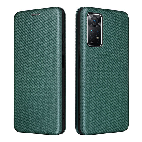 Funda de Cuero Cartera con Soporte Carcasa L06Z para Xiaomi Redmi Note 11 Pro 5G Verde