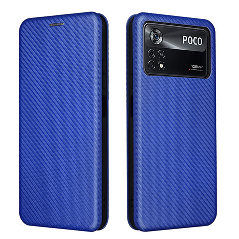 Funda de Cuero Cartera con Soporte Carcasa L06Z para Xiaomi Redmi Note 11E Pro 5G Azul