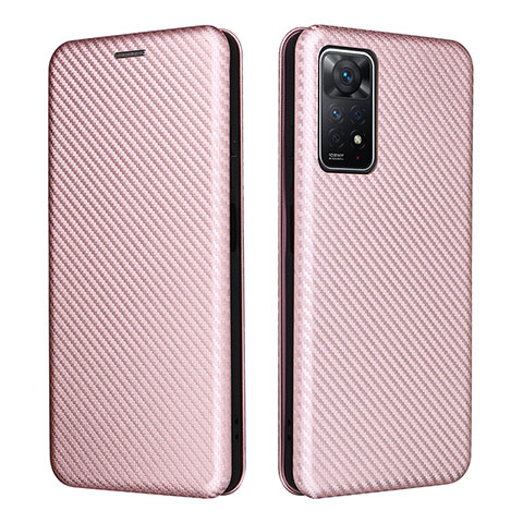 Funda de Cuero Cartera con Soporte Carcasa L06Z para Xiaomi Redmi Note 12 Pro 4G Oro Rosa