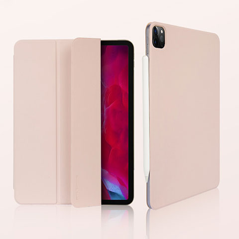 Funda de Cuero Cartera con Soporte Carcasa L07 para Apple iPad Pro 11 (2020) Oro Rosa