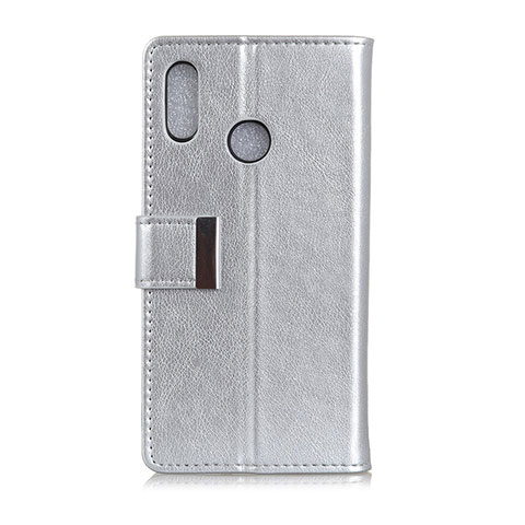 Funda de Cuero Cartera con Soporte Carcasa L07 para Asus Zenfone Max ZB555KL Plata