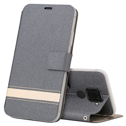 Funda de Cuero Cartera con Soporte Carcasa L07 para Huawei Nova 5i Pro Gris