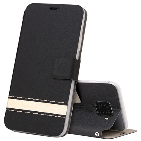 Funda de Cuero Cartera con Soporte Carcasa L07 para Huawei Nova 5z Negro