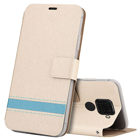 Funda de Cuero Cartera con Soporte Carcasa L07 para Huawei Nova 5z Oro