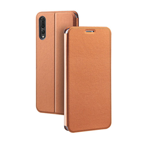 Funda de Cuero Cartera con Soporte Carcasa L07 para Huawei P20 Pro Naranja