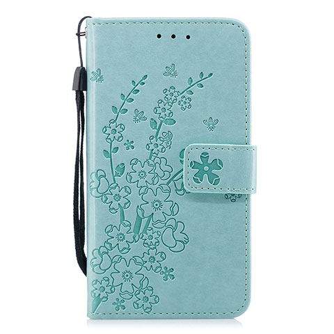 Funda de Cuero Cartera con Soporte Carcasa L07 para Huawei P30 Cian