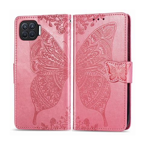 Funda de Cuero Cartera con Soporte Carcasa L07 para Oppo F17 Pro Rosa