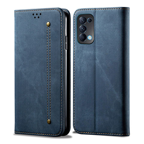 Funda de Cuero Cartera con Soporte Carcasa L07 para Oppo Reno5 5G Azul