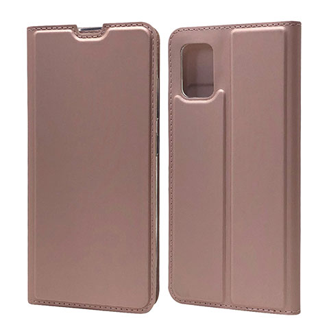 Funda de Cuero Cartera con Soporte Carcasa L07 para Samsung Galaxy A71 5G Oro Rosa