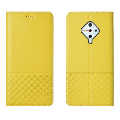 Funda de Cuero Cartera con Soporte Carcasa L07 para Vivo S1 Pro Amarillo