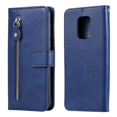 Funda de Cuero Cartera con Soporte Carcasa L07 para Xiaomi Redmi Note 9 Pro Max Azul