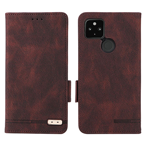 Funda de Cuero Cartera con Soporte Carcasa L07Z para Google Pixel 4a 5G Marron