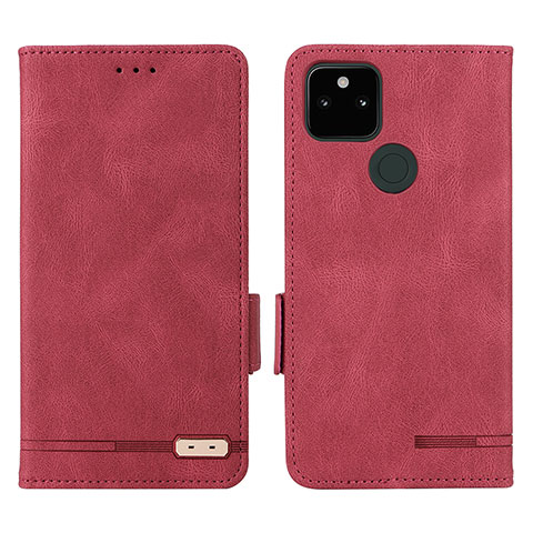 Funda de Cuero Cartera con Soporte Carcasa L07Z para Google Pixel 5a 5G Rojo