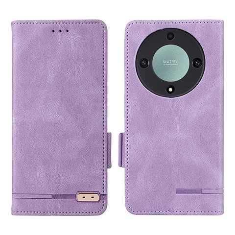 Funda de Cuero Cartera con Soporte Carcasa L07Z para Huawei Honor Magic5 Lite 5G Morado