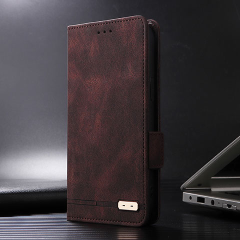 Funda de Cuero Cartera con Soporte Carcasa L07Z para Huawei Honor X6a Marron