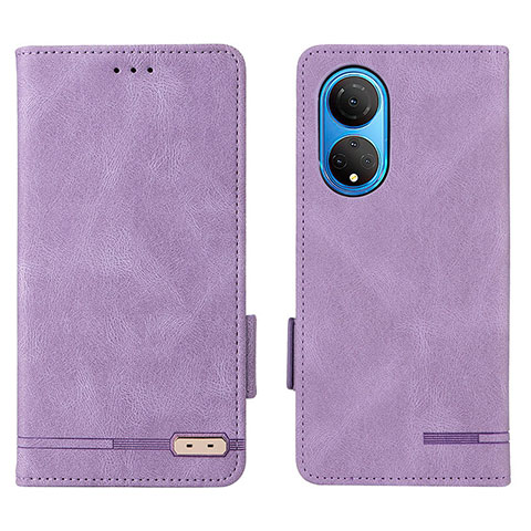 Funda de Cuero Cartera con Soporte Carcasa L07Z para Huawei Honor X7 Morado