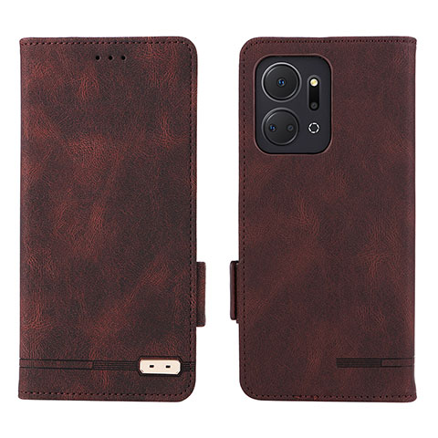 Funda de Cuero Cartera con Soporte Carcasa L07Z para Huawei Honor X7a Marron