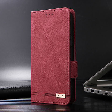 Funda de Cuero Cartera con Soporte Carcasa L07Z para Motorola Moto Edge 40 Neo 5G Rojo