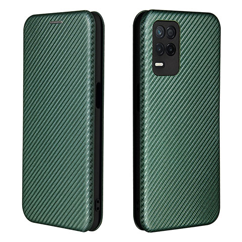 Funda de Cuero Cartera con Soporte Carcasa L07Z para Realme 8s 5G Verde