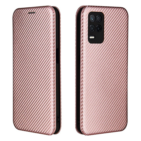 Funda de Cuero Cartera con Soporte Carcasa L07Z para Realme 9 5G India Oro Rosa