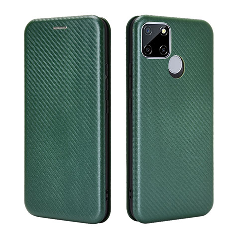 Funda de Cuero Cartera con Soporte Carcasa L07Z para Realme C12 Verde