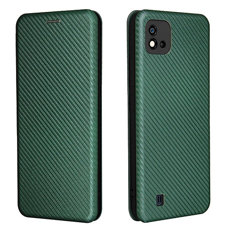 Funda de Cuero Cartera con Soporte Carcasa L07Z para Realme C20A Verde