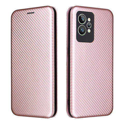 Funda de Cuero Cartera con Soporte Carcasa L07Z para Realme GT2 Pro 5G Oro Rosa