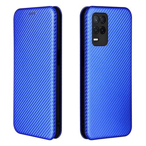 Funda de Cuero Cartera con Soporte Carcasa L07Z para Realme Narzo 30 5G Azul