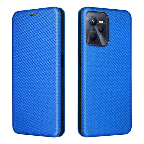 Funda de Cuero Cartera con Soporte Carcasa L07Z para Realme Narzo 50A Prime Azul