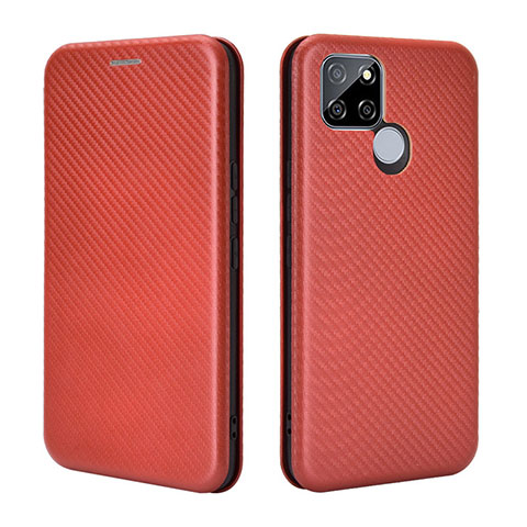 Funda de Cuero Cartera con Soporte Carcasa L07Z para Realme Q2i 5G Marron