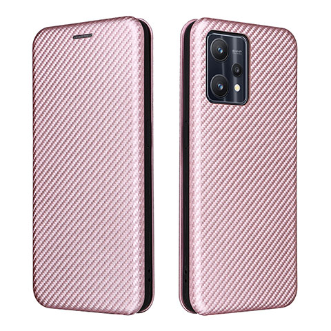 Funda de Cuero Cartera con Soporte Carcasa L07Z para Realme V25 5G Oro Rosa