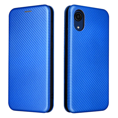 Funda de Cuero Cartera con Soporte Carcasa L07Z para Samsung Galaxy A03 Core Azul