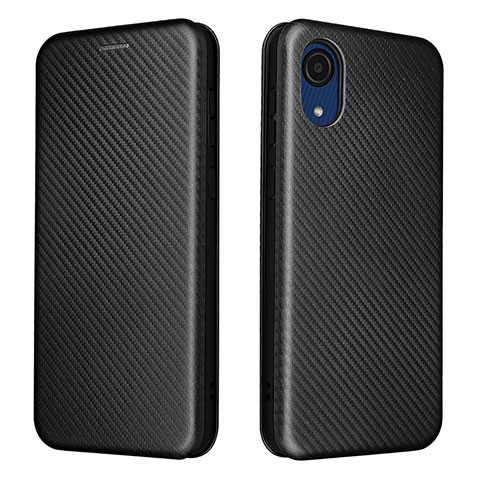 Funda de Cuero Cartera con Soporte Carcasa L07Z para Samsung Galaxy A03 Core Negro