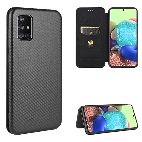 Funda de Cuero Cartera con Soporte Carcasa L07Z para Samsung Galaxy A71 4G A715 Negro