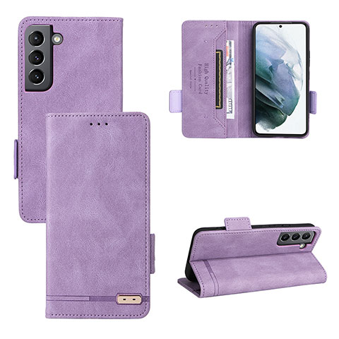 Funda de Cuero Cartera con Soporte Carcasa L07Z para Samsung Galaxy S21 Plus 5G Morado