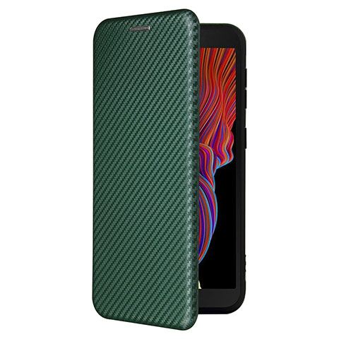 Funda de Cuero Cartera con Soporte Carcasa L07Z para Samsung Galaxy XCover 5 SM-G525F Verde