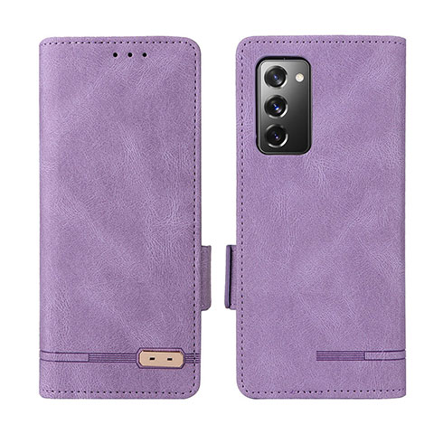 Funda de Cuero Cartera con Soporte Carcasa L07Z para Samsung Galaxy Z Fold2 5G Morado