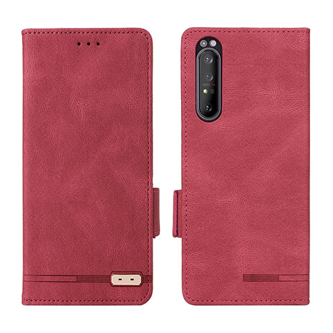 Funda de Cuero Cartera con Soporte Carcasa L07Z para Sony Xperia 1 II Rojo